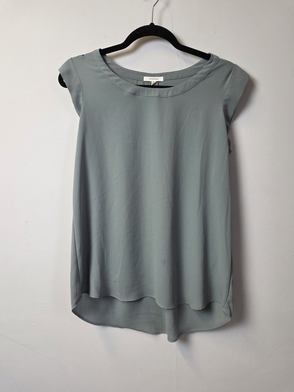 Pleione Cap-Sleeve Blouse in Sage Green